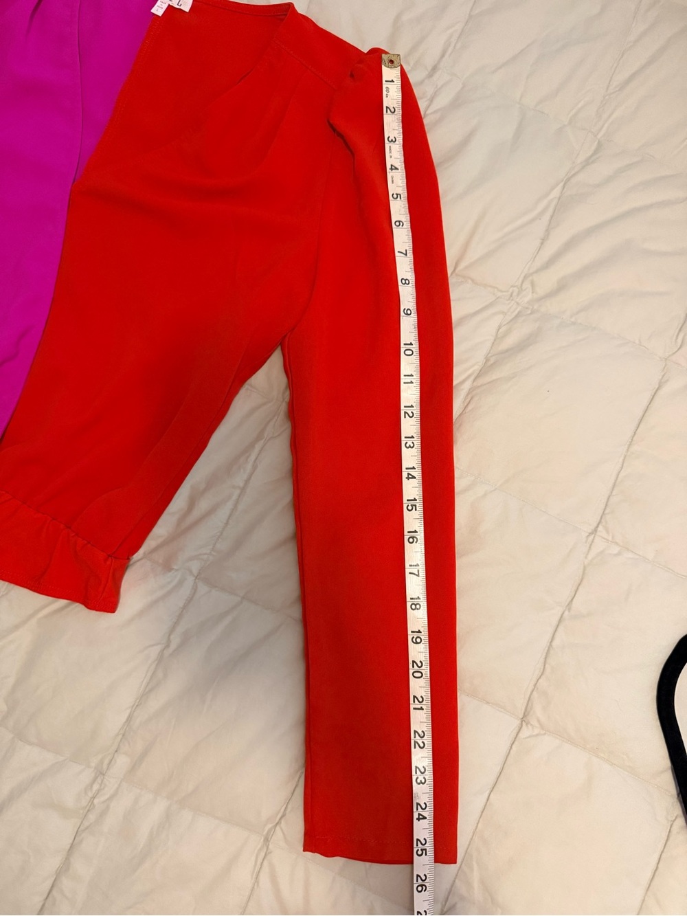 TCEC Two-Tone Pink and Red Long Sleeve Surplice Wrap Bodysuit - Size L - Picture 9 of 10